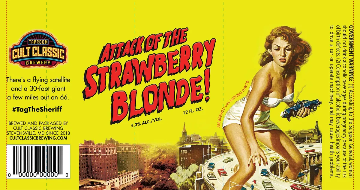 Attack of the Strawberry Blonde! — full label as filed with TTB
