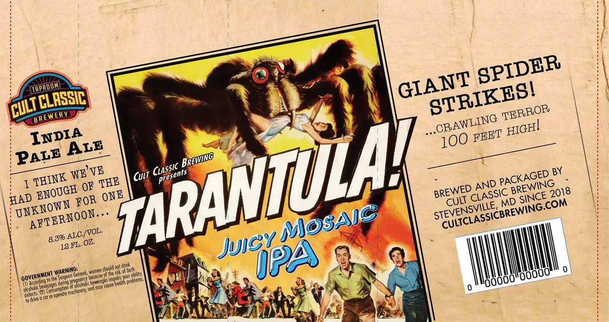 Tarantula! Juicy Mosaic IPA — full label as filed with TTB