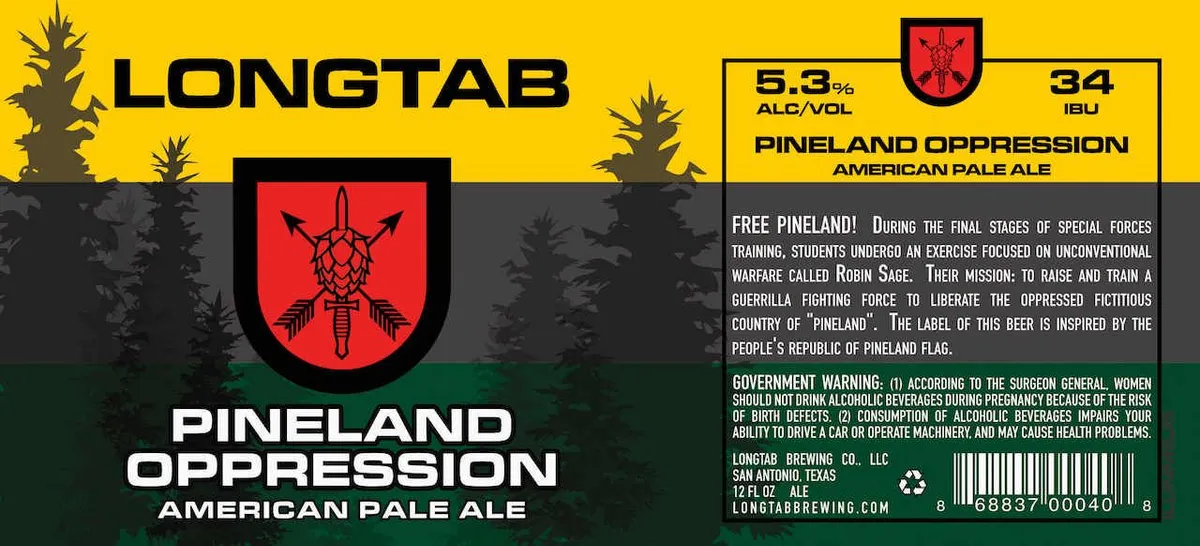 Pineland Oppression — full label as filed with TTB