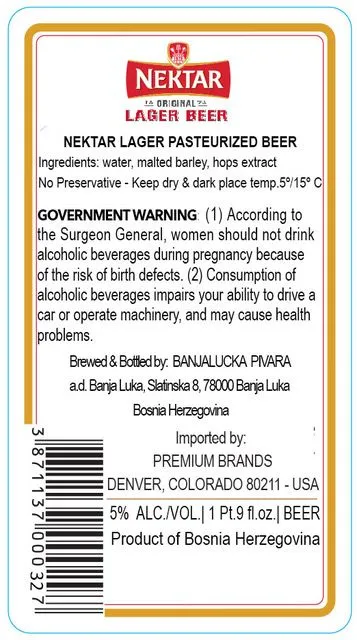 Nektar Lager Beer label