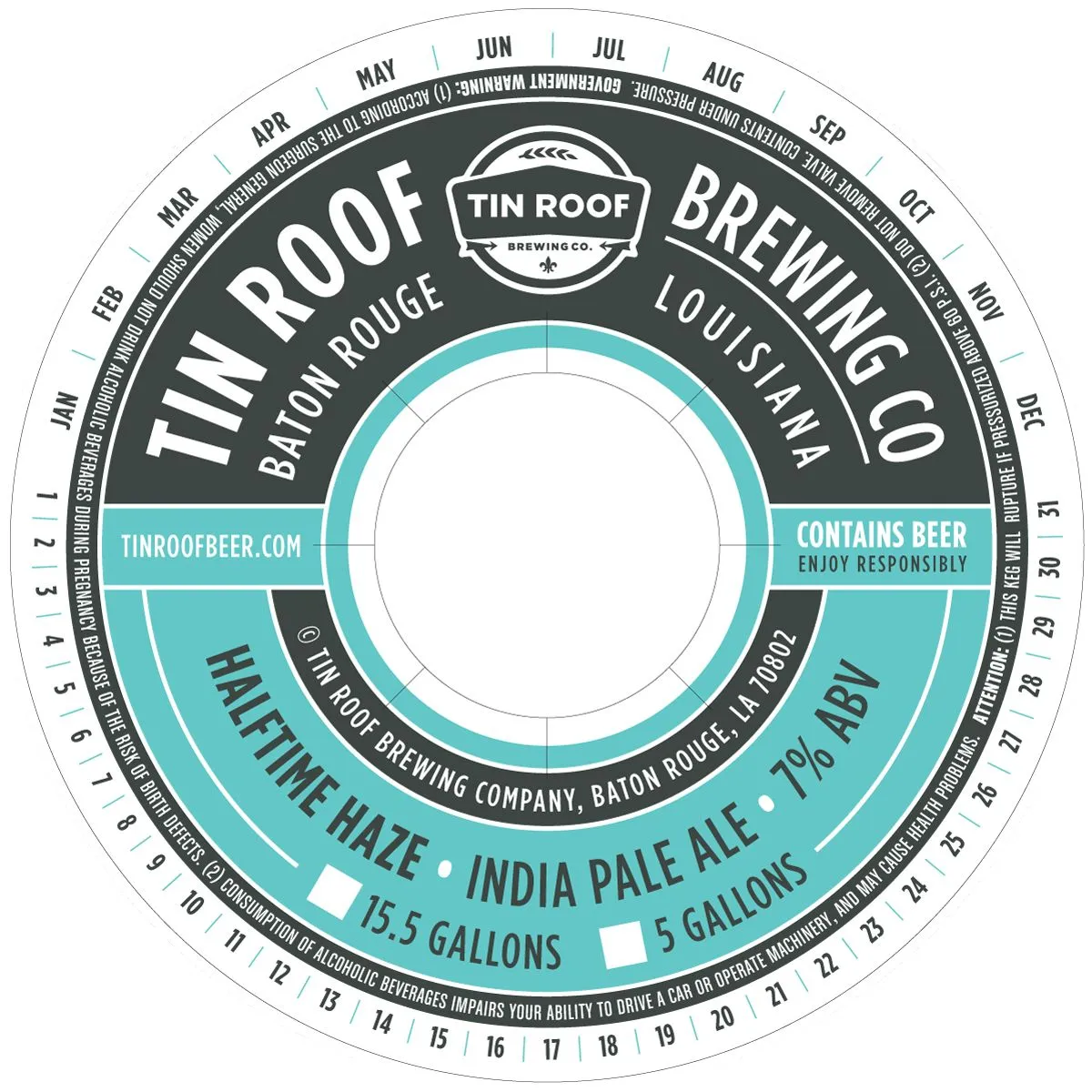 Halftime Haze India Pale Ale — full label as filed with TTB