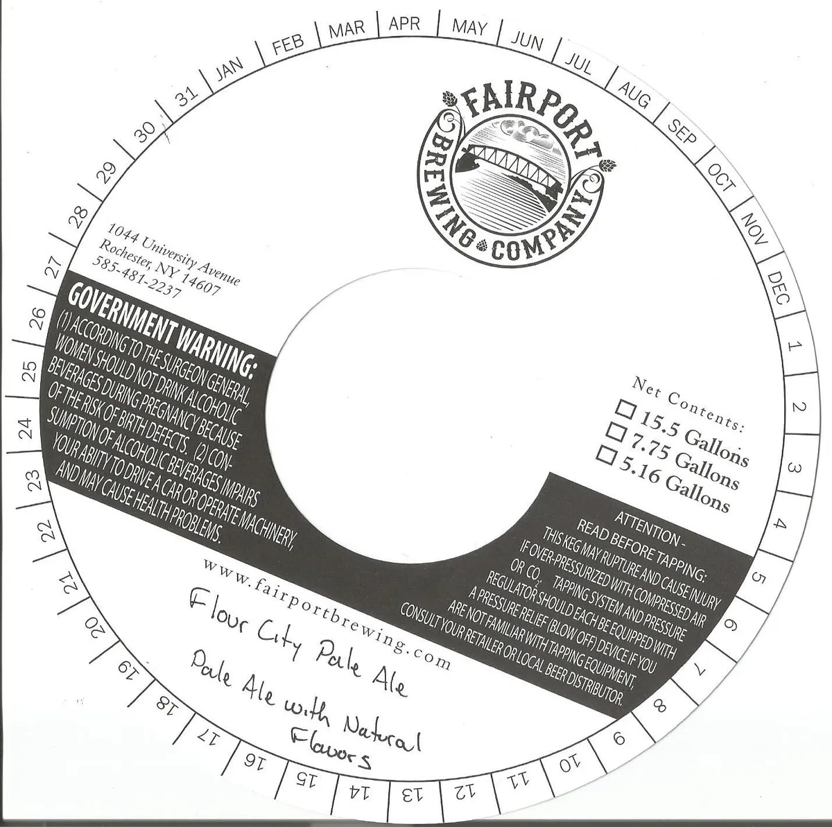 Flour City Pale Ale — full label as filed with TTB