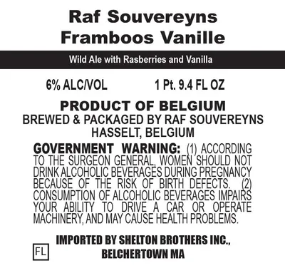 Raf Souvereyns Framboos Vanille label
