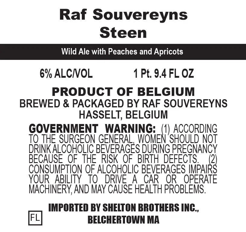 Raf Souvereyns Steen — full label as filed with TTB