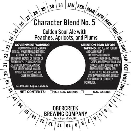 Character Blend No. 5 — full label as filed with TTB
