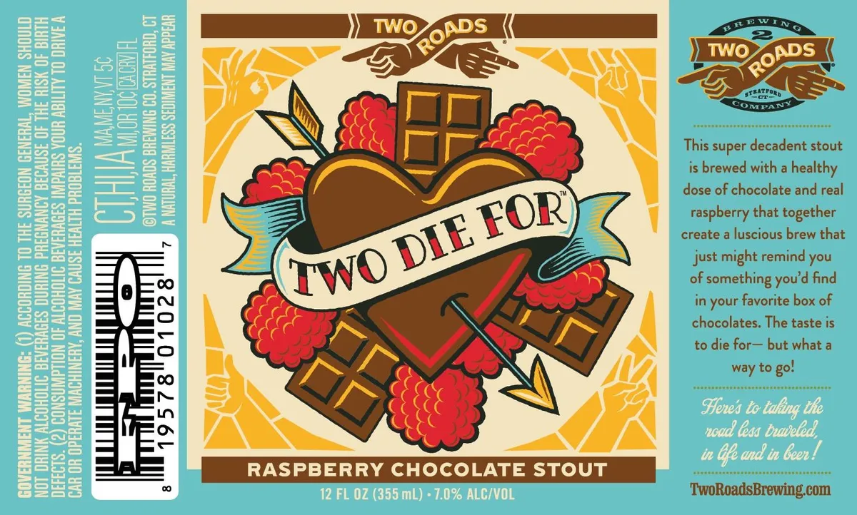 Two Die For — full label as filed with TTB