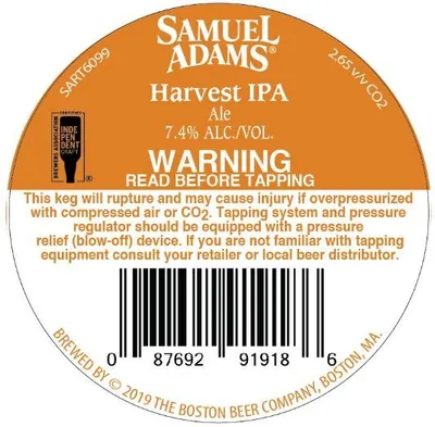 Harvest IPA label
