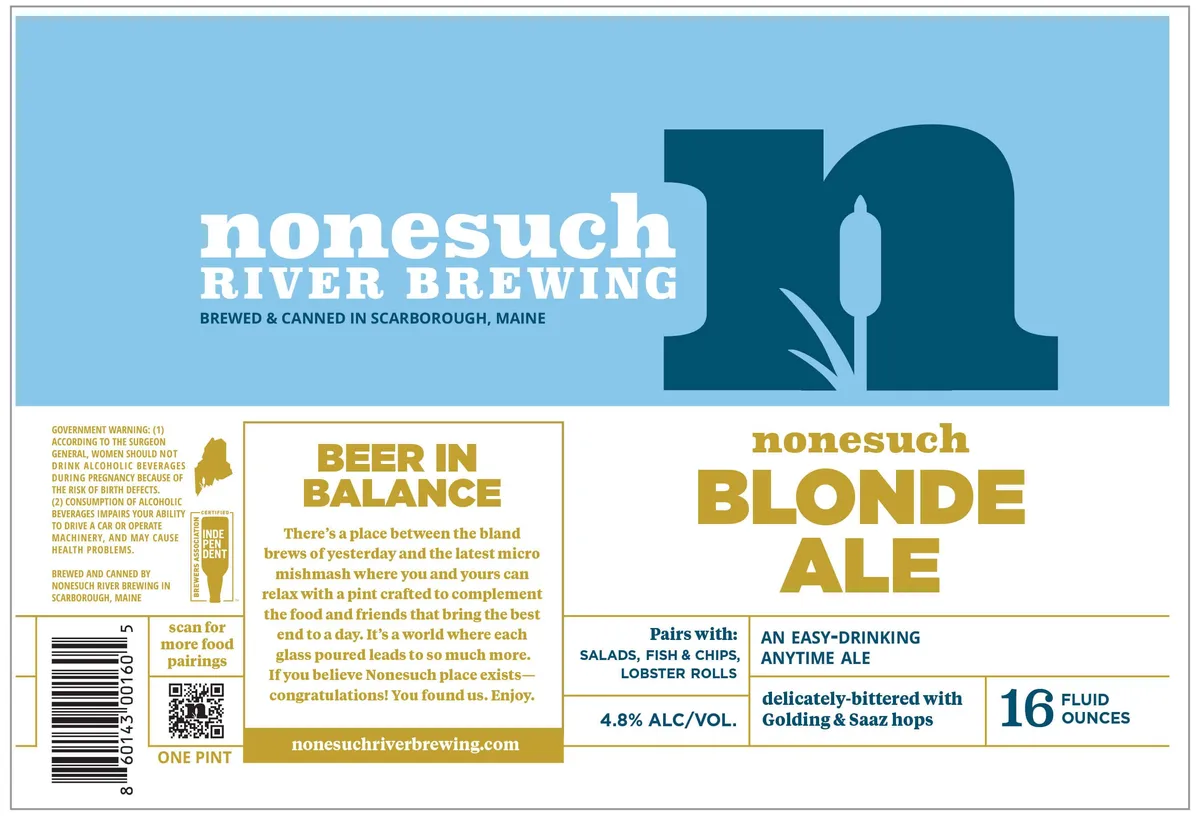 Nonesuch Blonde Ale — full label as filed with TTB