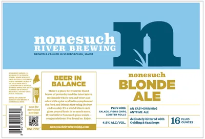 Nonesuch Blonde Ale label