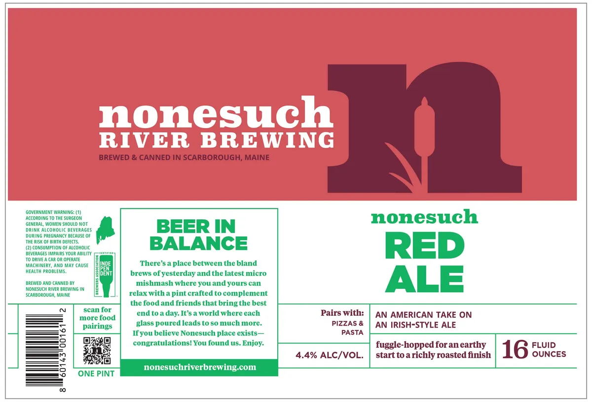 Nonesuch Red Ale — full label as filed with TTB