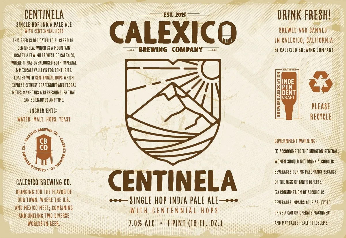 Centinela — full label as filed with TTB