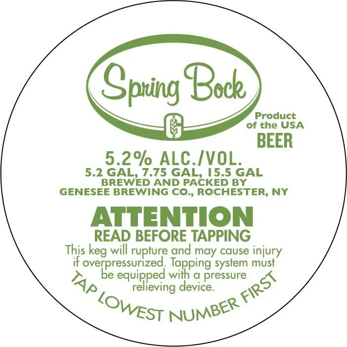 Spring Bock — full label as filed with TTB
