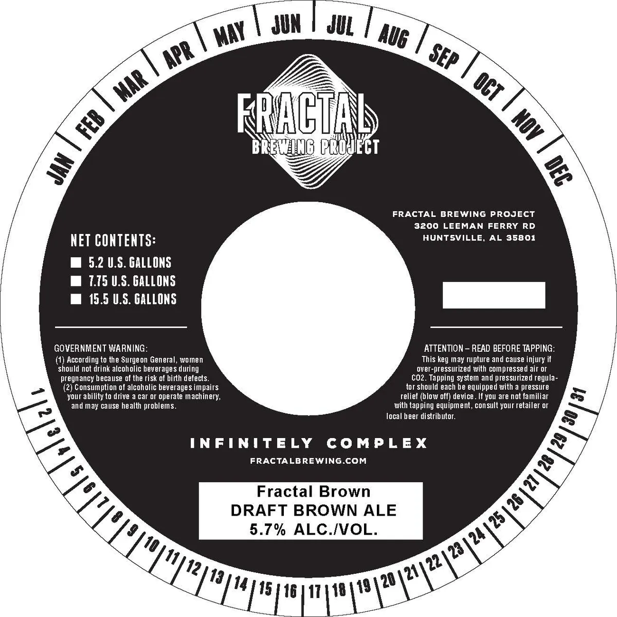 Fractal Brown — full label as filed with TTB