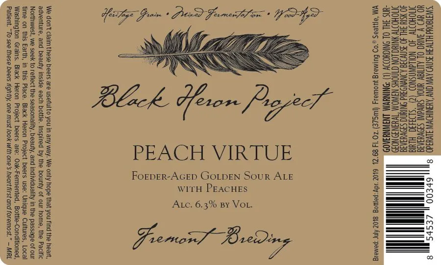 Peach Virtue label