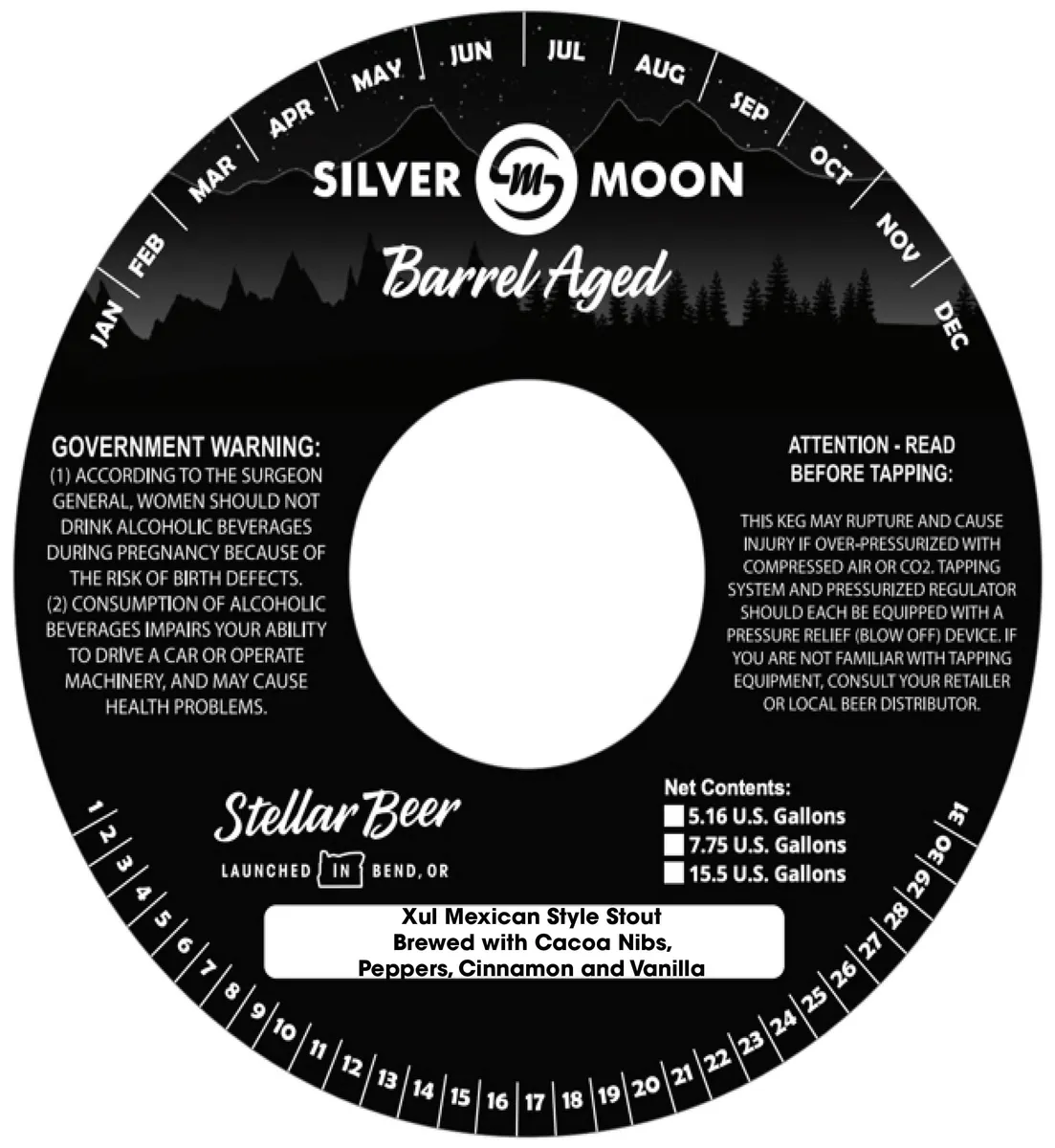 Silver Moon Barrel Aged — full label as filed with TTB