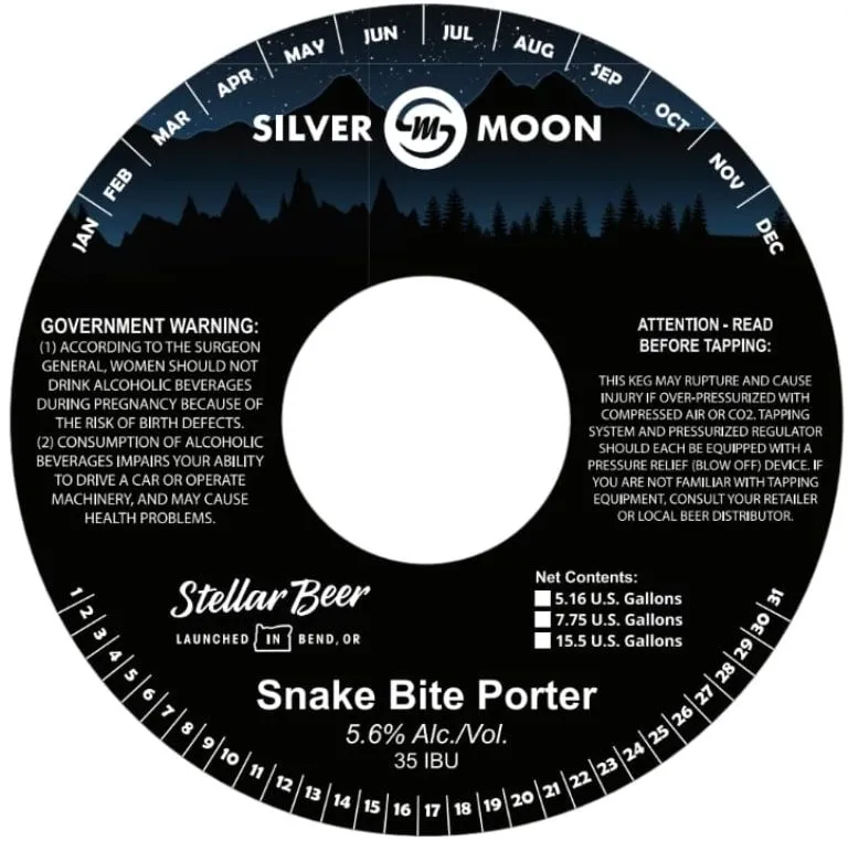 Snake Bite Porter — full label as filed with TTB