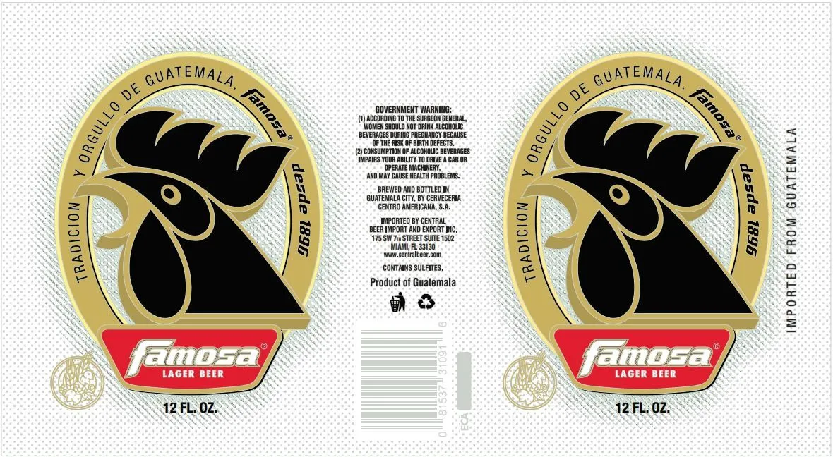 Famosa Lager Beer label