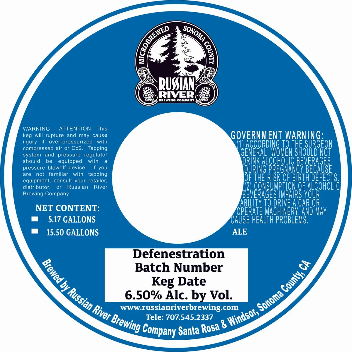 Defenestration — full label as filed with TTB
