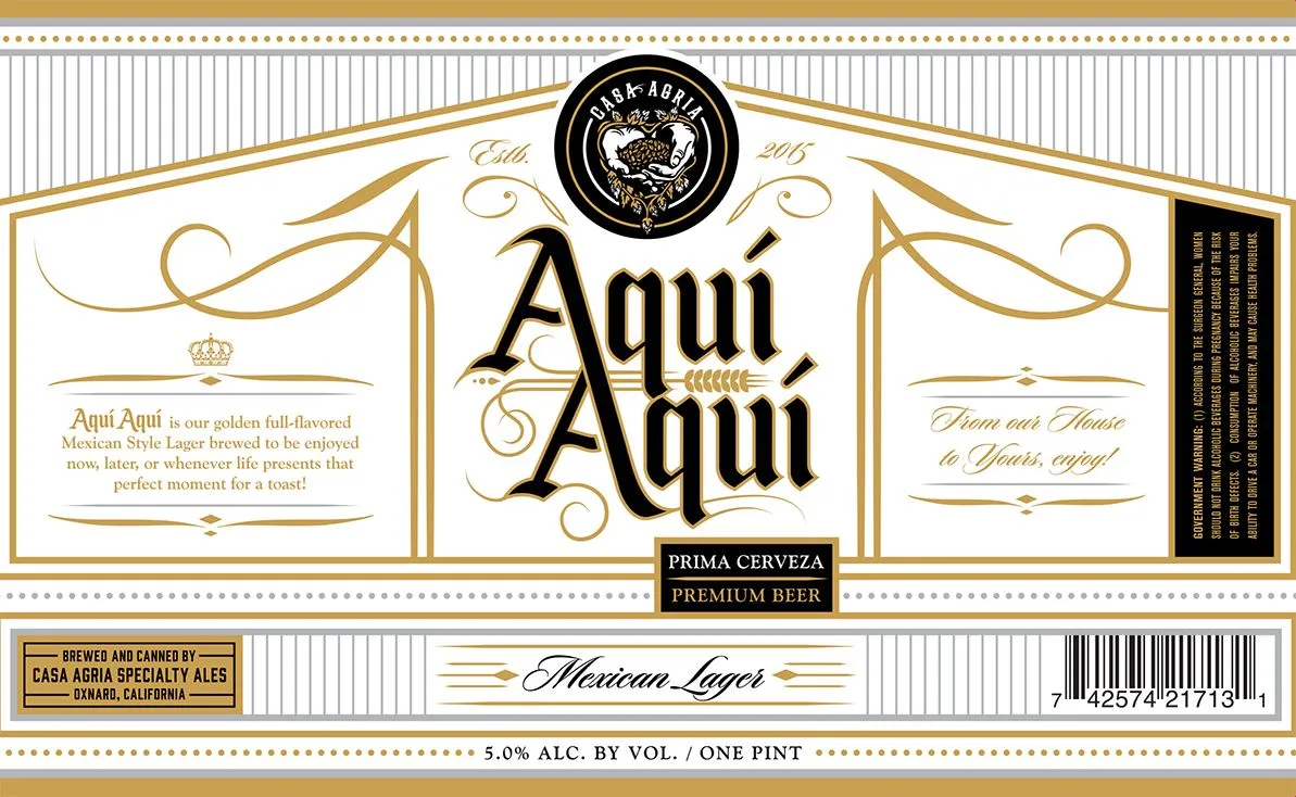 Aquí Aquí — full label as filed with TTB