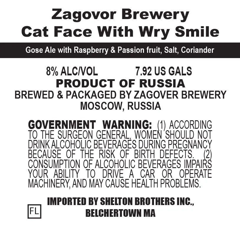 Cat Face With Wry Smile — full label as filed with TTB
