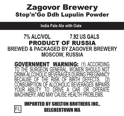 Stop'n'Go Ddh Lupulin Powder label