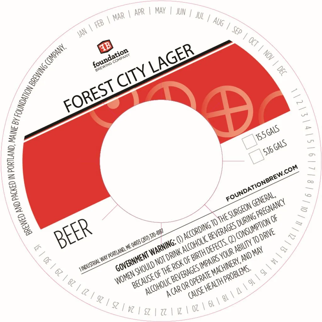 Forest City Lager — full label as filed with TTB