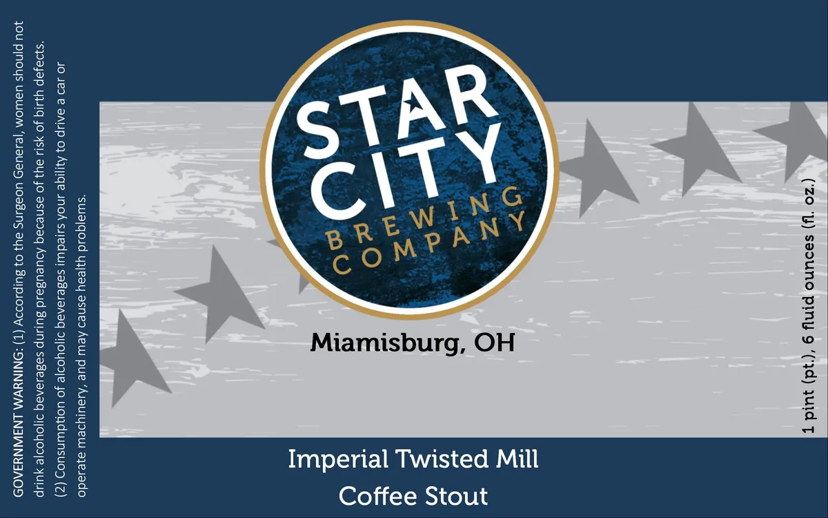 Imperial Twisted Mill Coffee Stout label