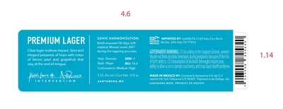 Santanera Premium Lager label