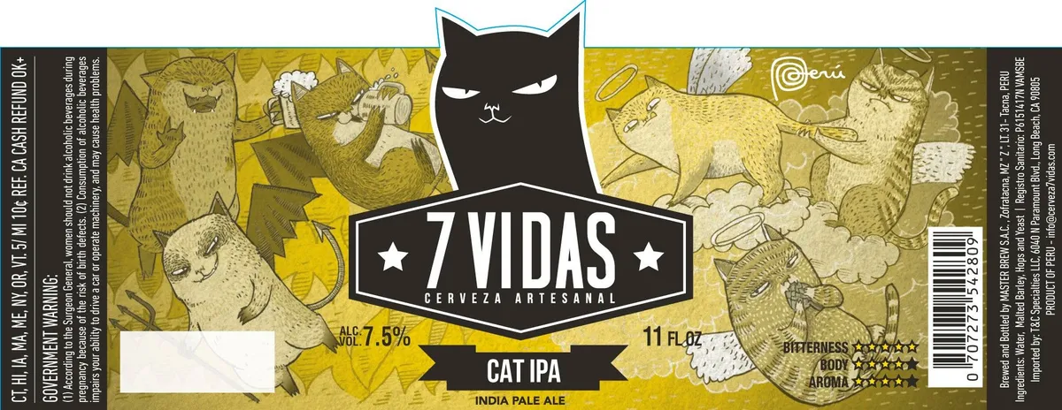 Cat IPA label