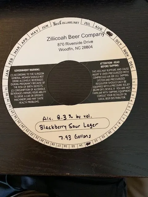 Blackberry Sour Lager — full label as filed with TTB