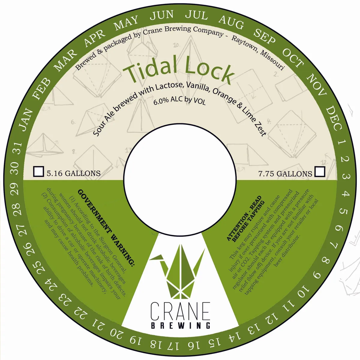 Tidal Lock label art — CRANE BREWING