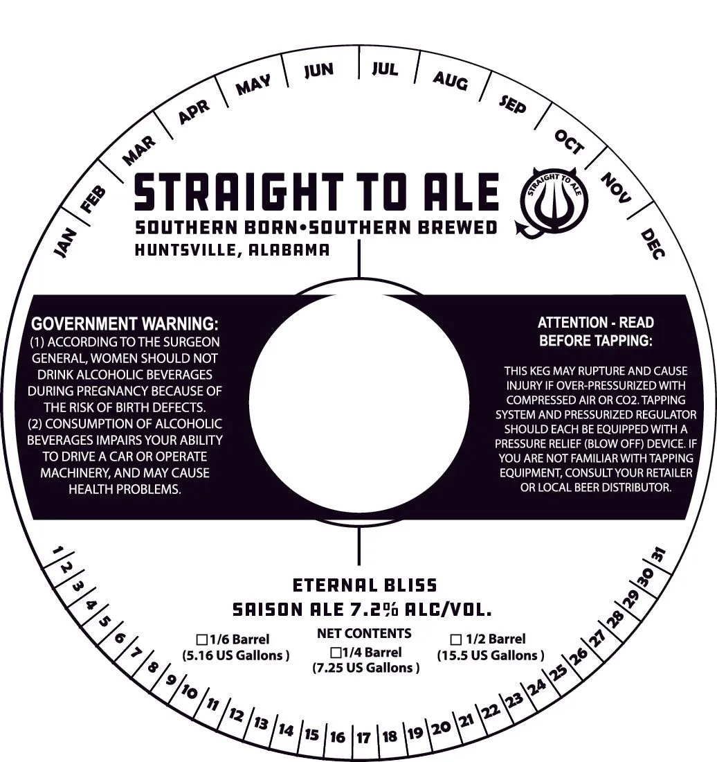 Eternal Bliss Saison — full label as filed with TTB