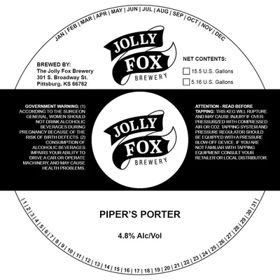 Piper's Porter label