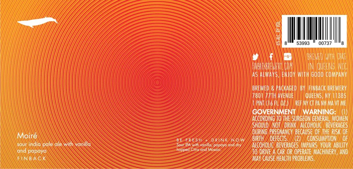 Moiré label art — FINBACK