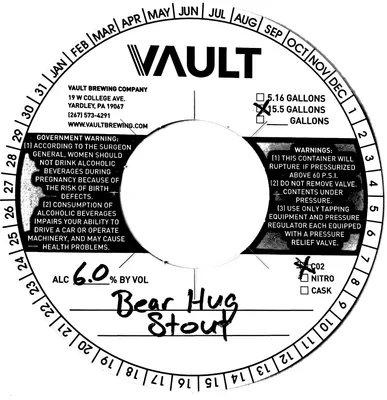 Bear Hug Stout label