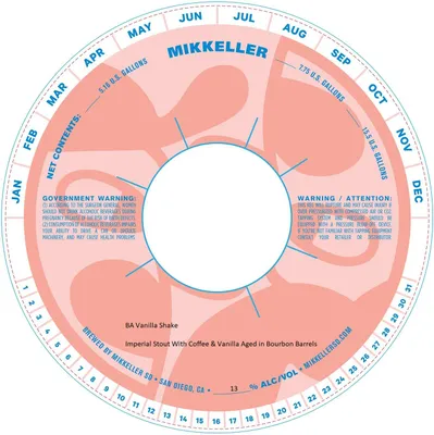 BA Vanilla Shake label