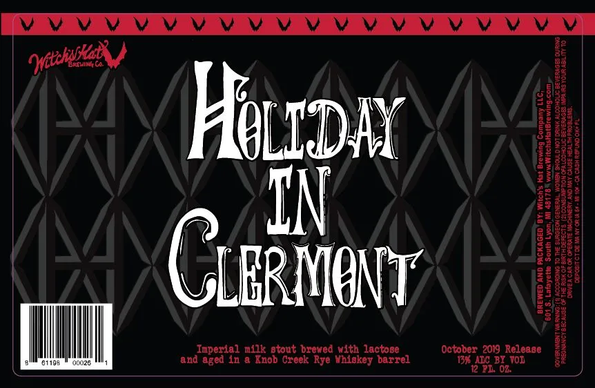 Holiday In Clermont label art — WITCH'S HAT BREWING COMPANY
