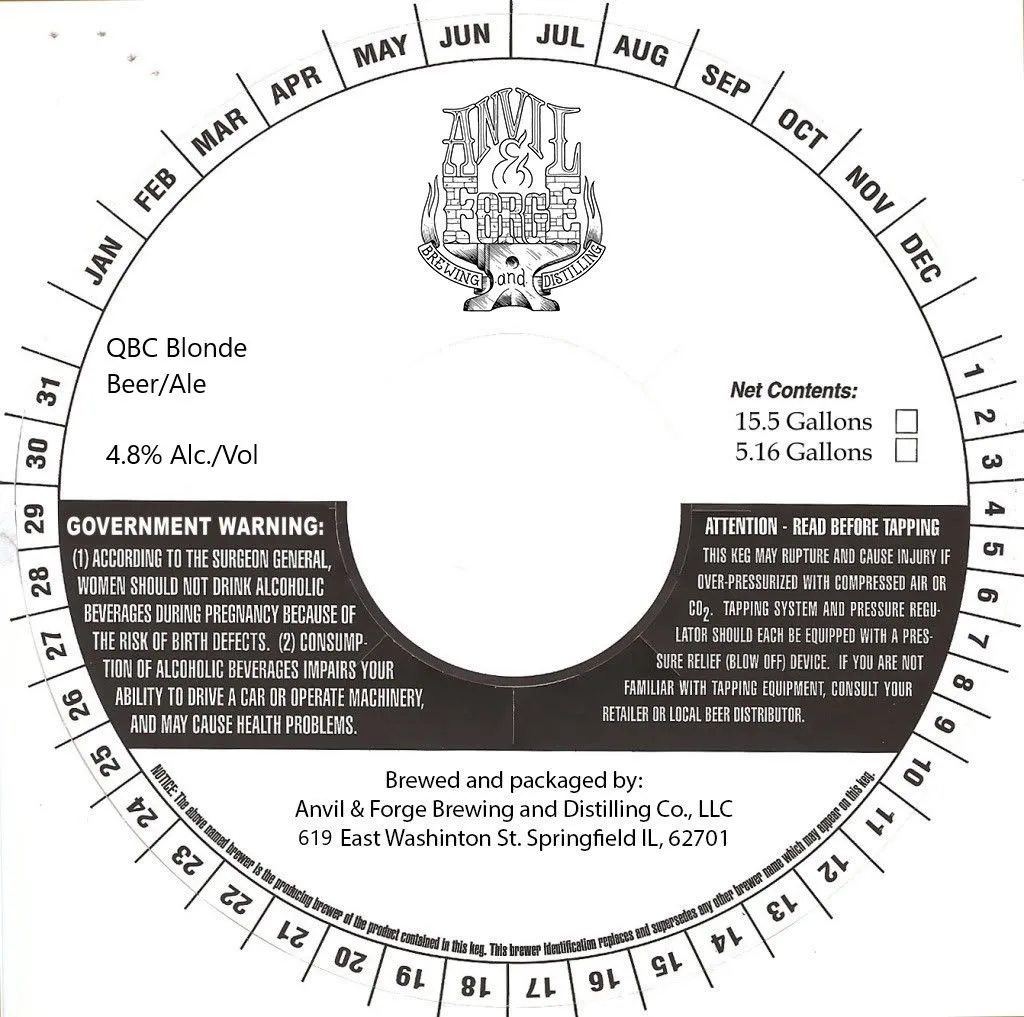 QBC Blonde — full label as filed with TTB
