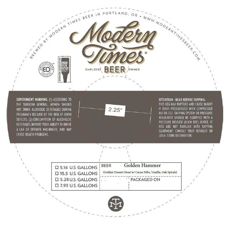 Golden Hammer — full label as filed with TTB
