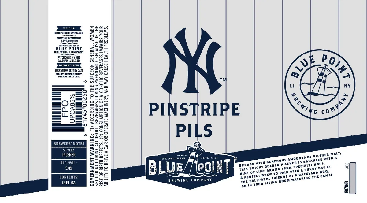Pinstripe Pils — full label as filed with TTB