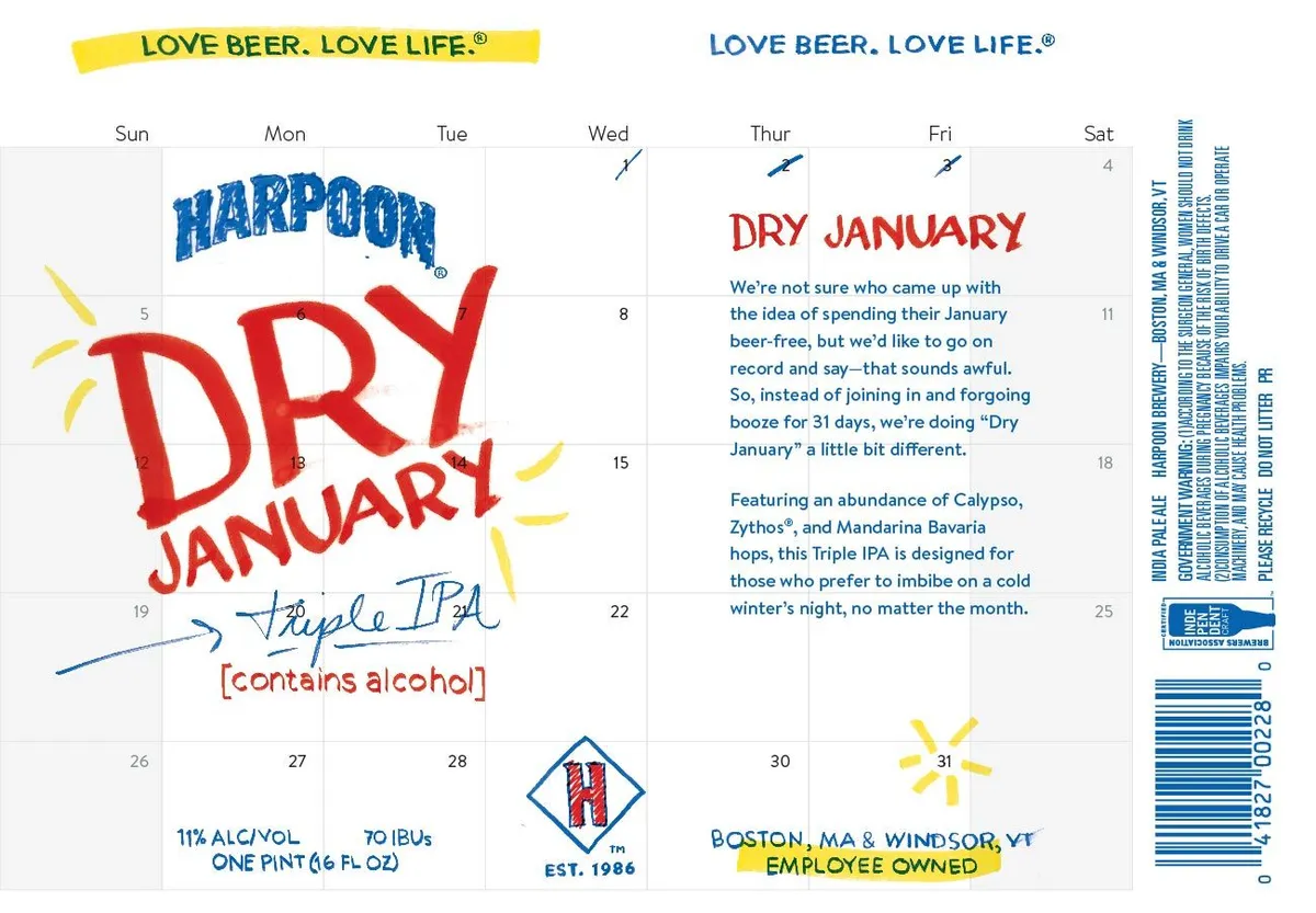 Dry January — full label as filed with TTB