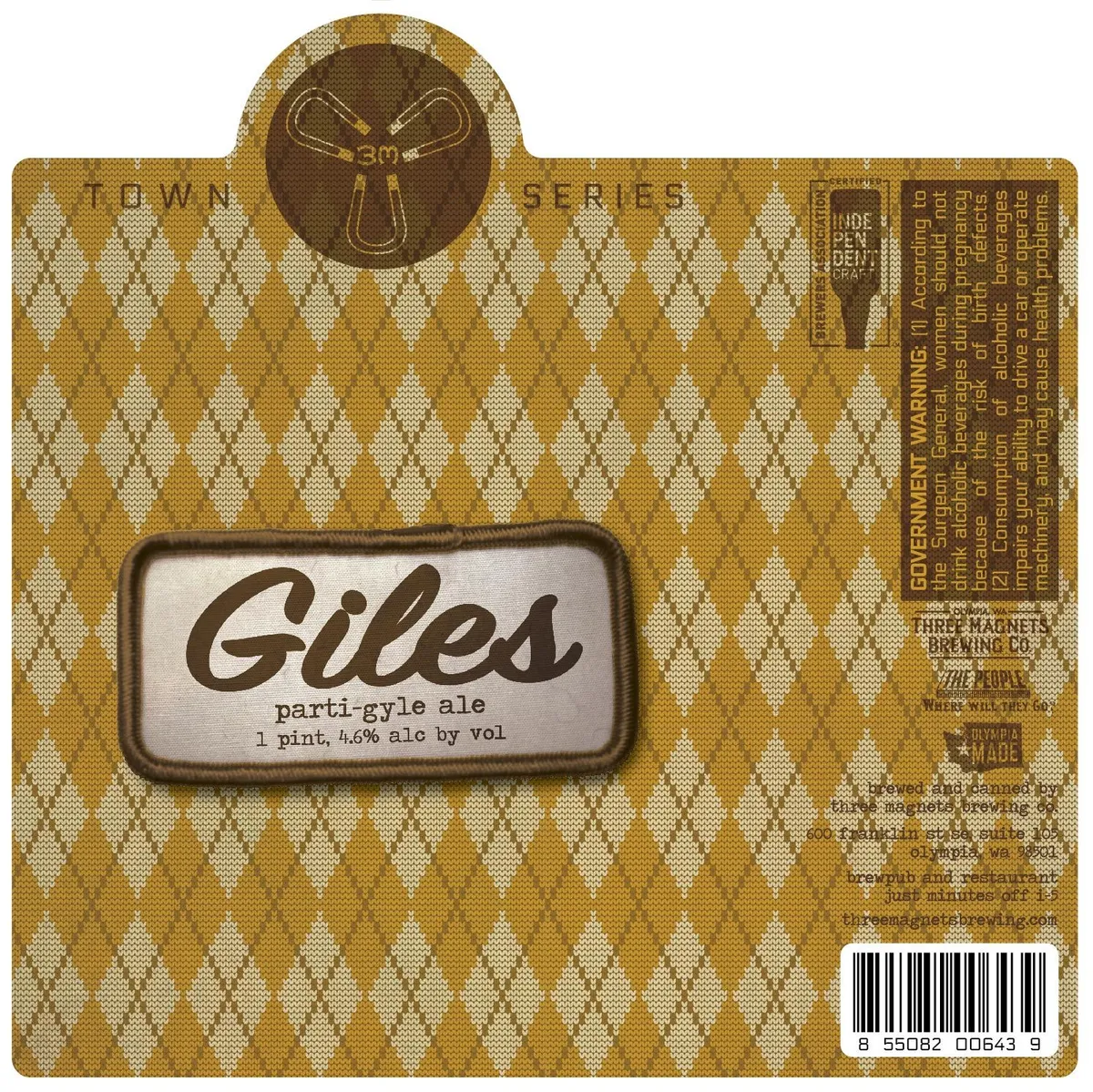 Giles Parti-Gyle Ale label art — THREE MAGNETS BREWING CO.