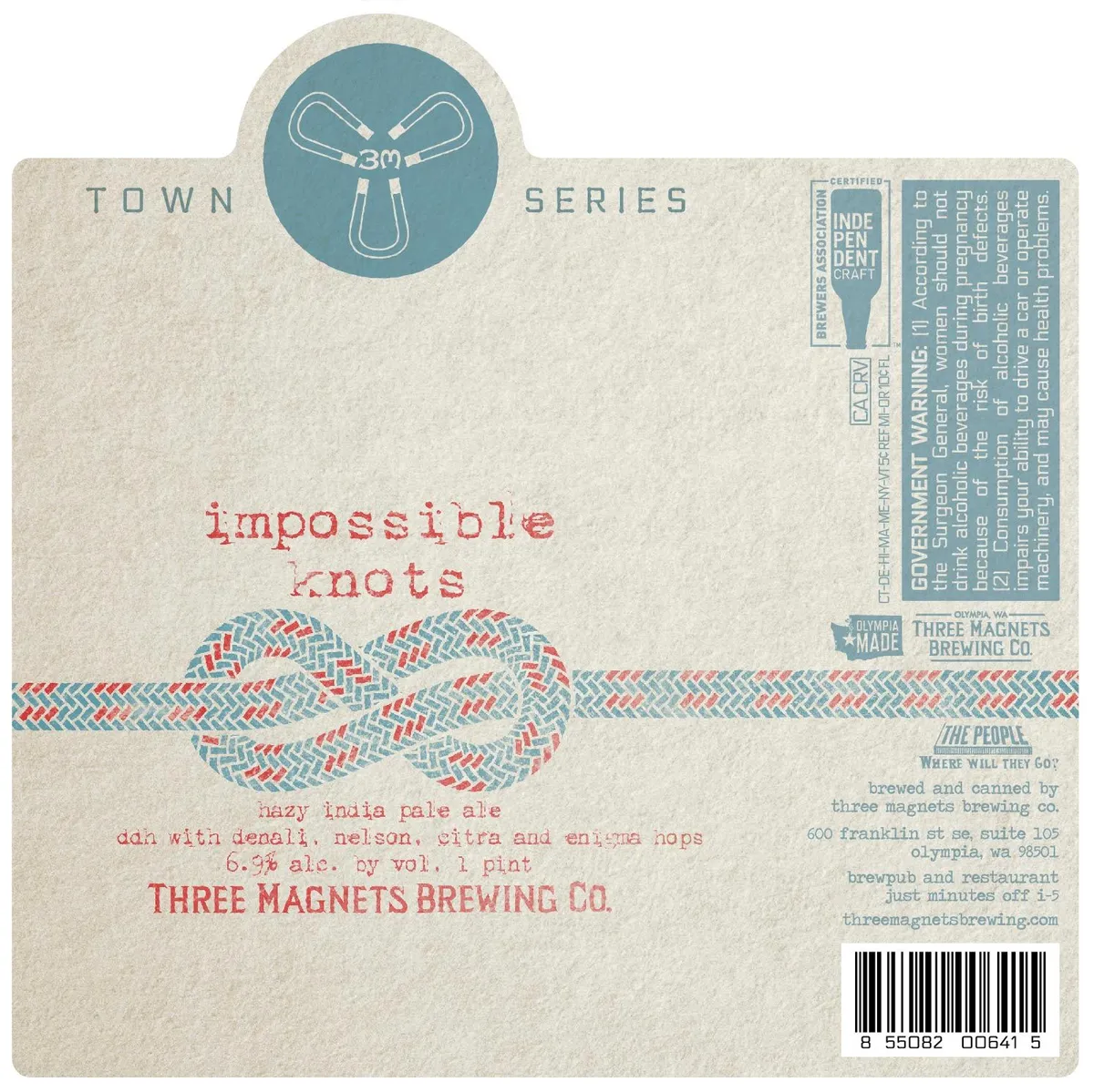 Impossible Knots label art — THREE MAGNETS BREWING CO.
