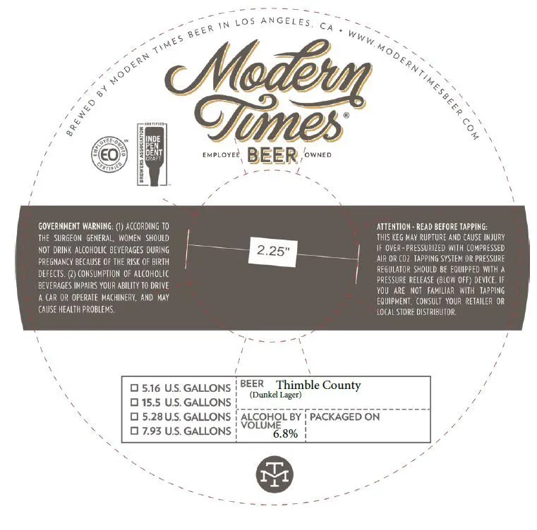 Thimble County — full label as filed with TTB