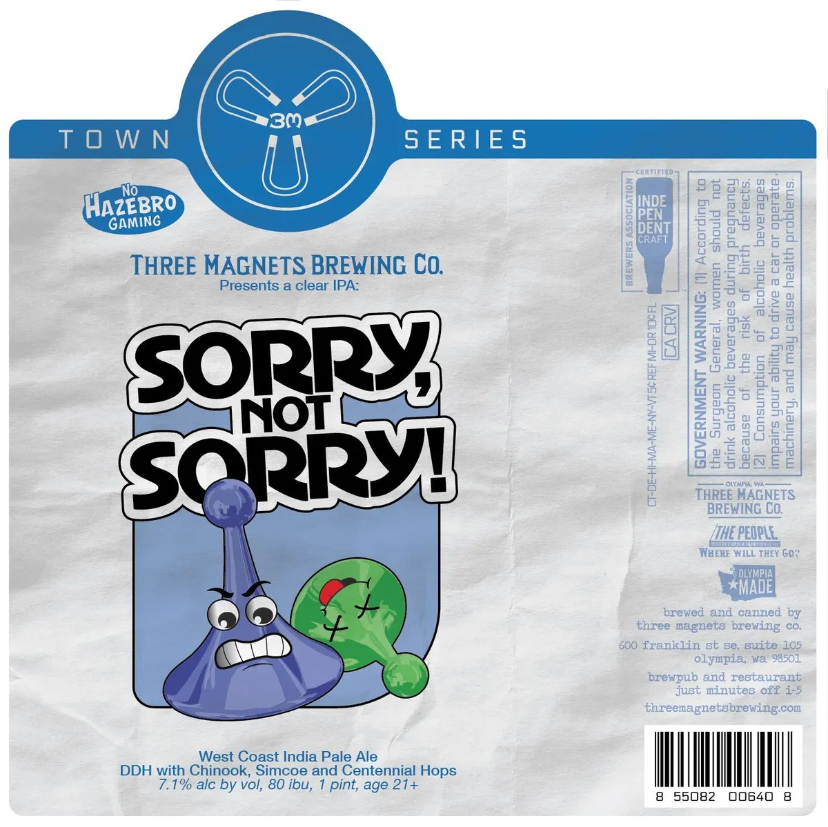 Sorry, Not Sorry! — full label as filed with TTB