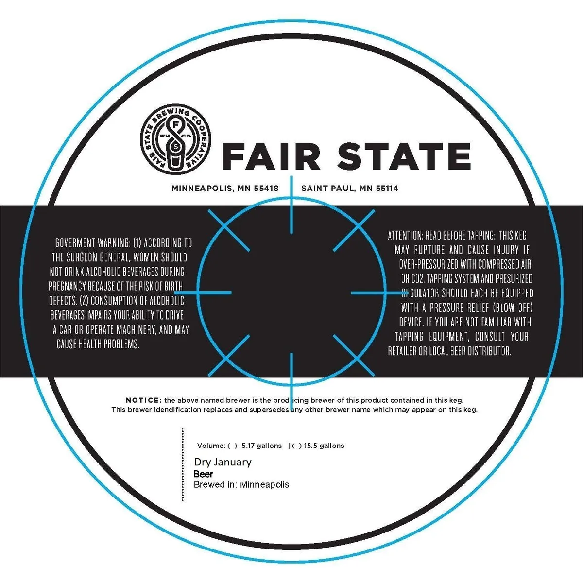 Dry January label art — FAIR STATE BREWING COOPERATIVE