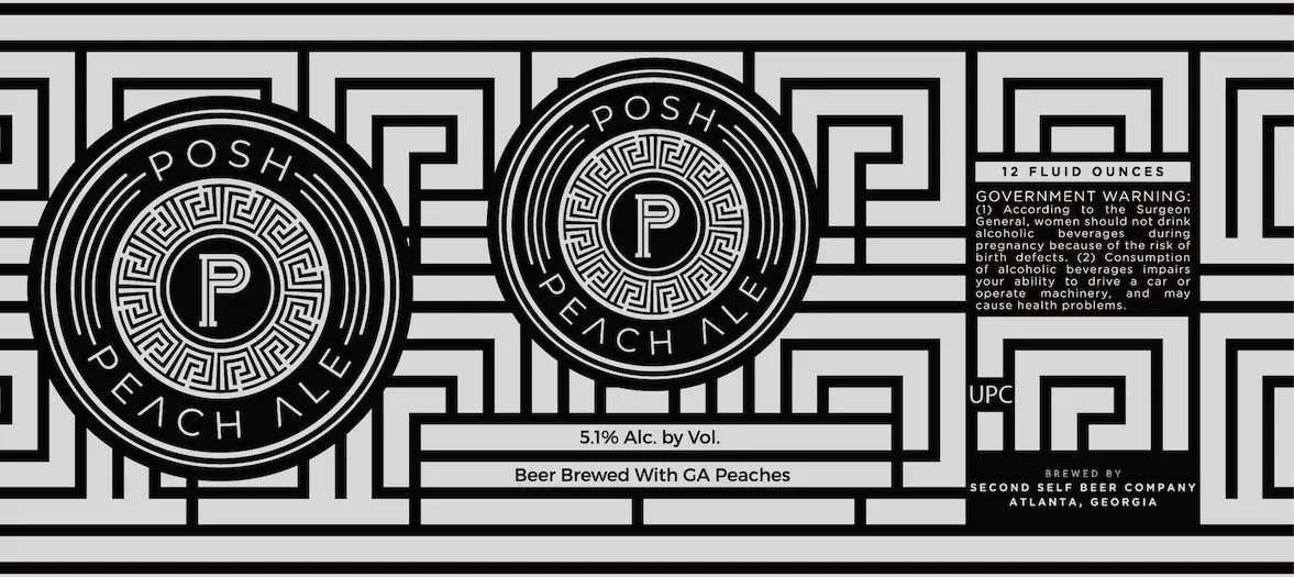 Posh Peach Ale label