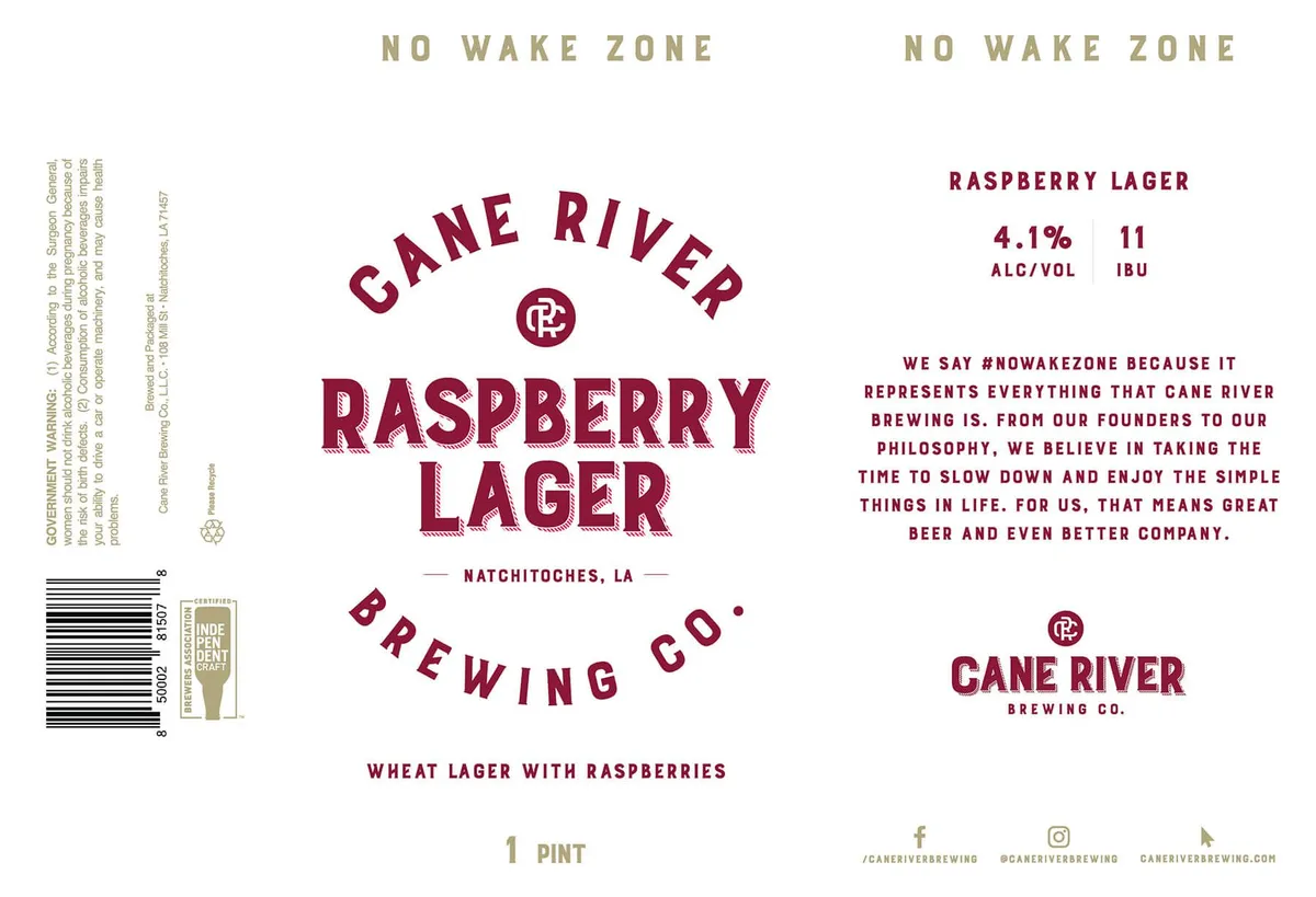 Raspberry Lager — full label as filed with TTB