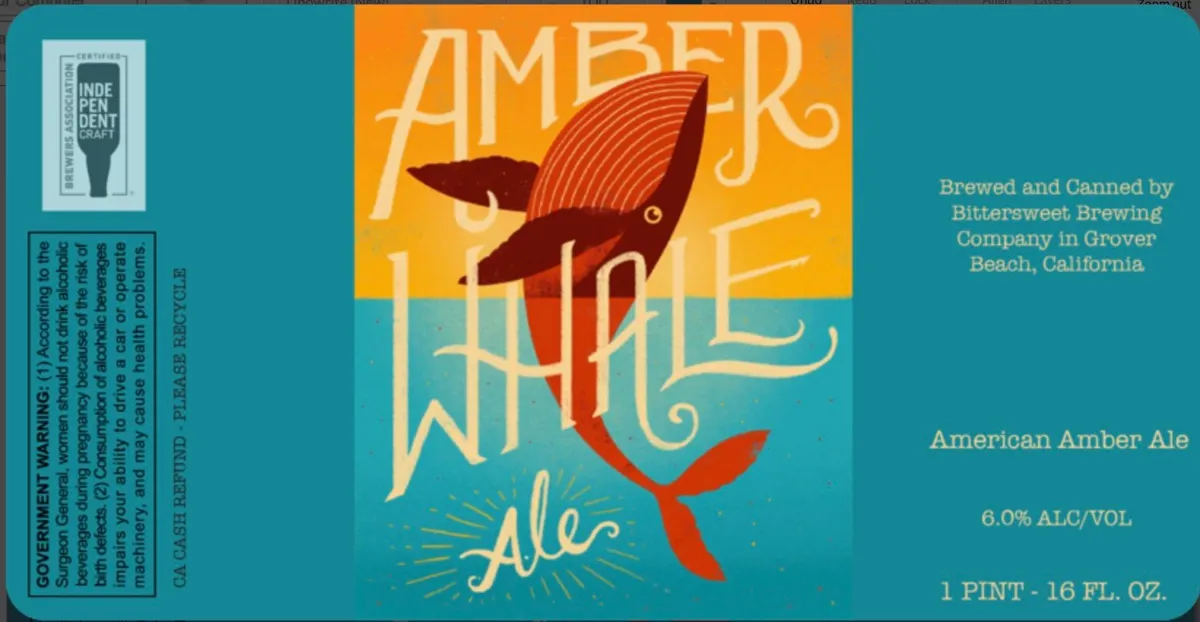 Amber Whale Ale label