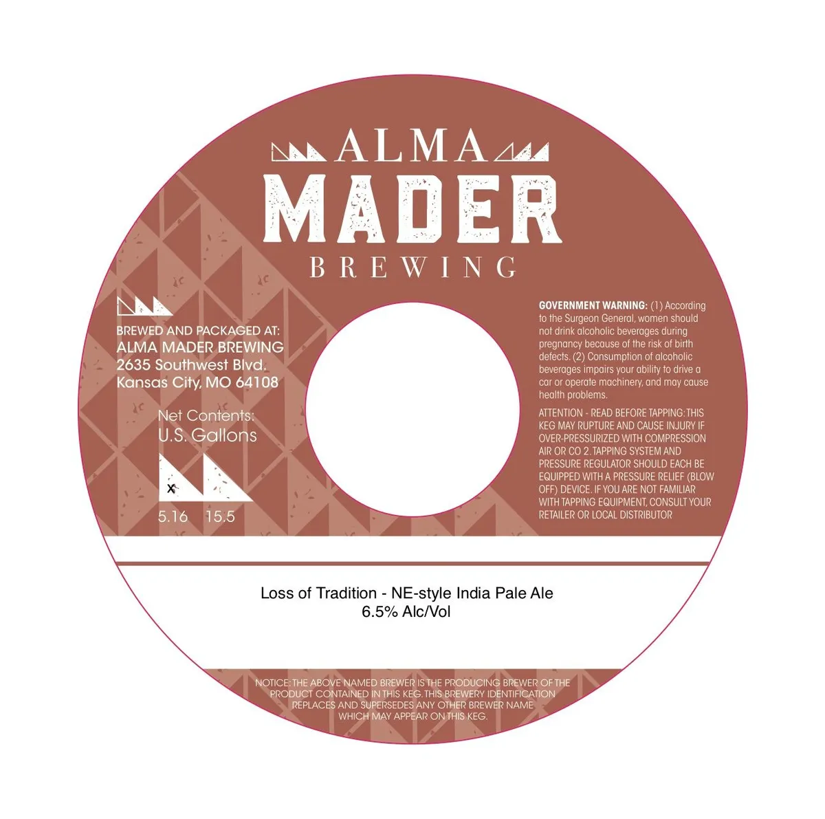 Loss of Tradition — full label as filed with TTB